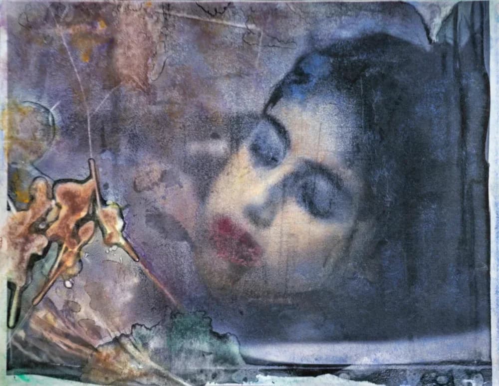 Wet Cyanotype, watercolor painted